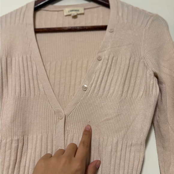 L'AGENCE Soft Beige Cardigan Sweater - Picture 6 of 7